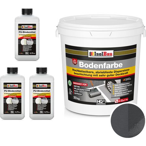 IsolBau 2K Pintura de resina para suelos para hormigón Bodenbeschichtung 20 kg Antracita (1/5)