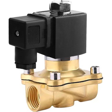 Électrovanne en laiton 3/4" 220 V,électrovanne électrique en laiton,Laiton Électrovanne Magnétique Électrique,Commande Directe pour Eau,Gaz et Air (1/5)