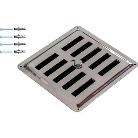Adjustable Non-Magnetic Stainless Steel Ventilation Grille, AISI 316 Stainless Steel Air Vent, Convective Air Inlet/Outlet, Air Diffuser. (15 x 15 cm)