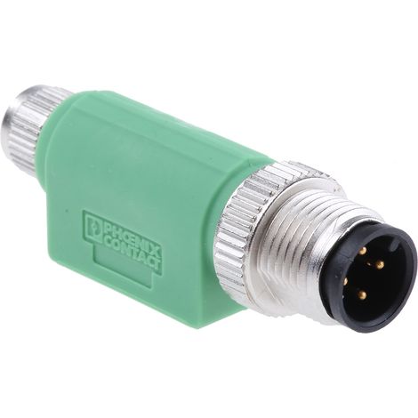 Adaptateur pour connecteur cylindrique Droit Phoenix Contact M12 Simple M8 4 contacts Femelle, placage Nickel ( Prix pour 1 )