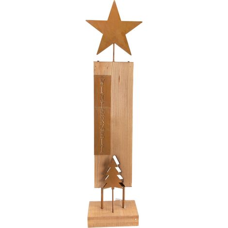 TrendLine Deko Holz/Metall Aufsteller Stern 18 x 8,5 x 73 cm Weihnachten (1/2)