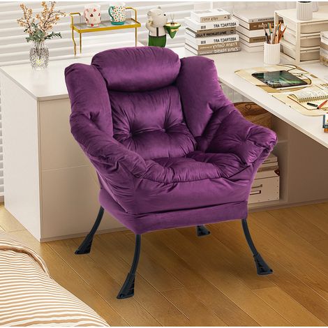 Sessel mit Metallgestell ergonomisch Lila 200 lb OKMYHOME (1/4)