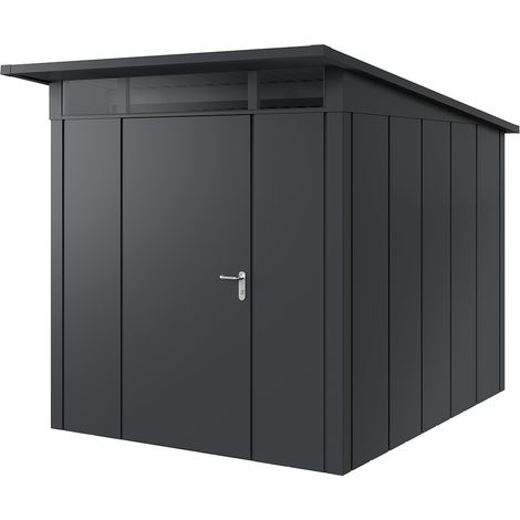 Hörmann Metall-Gerätehaus "Juno" mit Pultdach, JPD6 - Design, 214 x 262 cm (B x T), anthrazit, 1-flüglige Tür, Anschlag links (1/5)