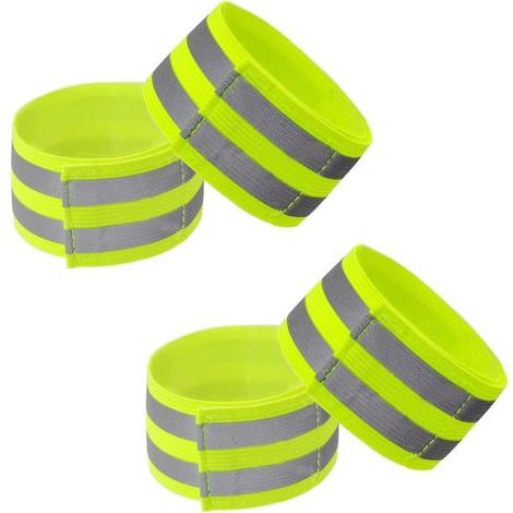4-teiliges Set reflektierender Sicherheitsarmbänder, verstellbares reflektierendes Armband und elastisches reflektierendes Sicherheitsband für Joggen, Radfahren und Wandern im Freien. (1/5)