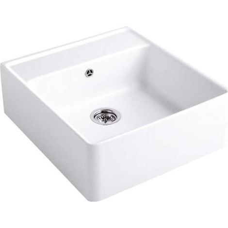 Villeroy & Boch - Lavello in ceramica 63x60 cm con sistema di scarico, CeramicPlus, bianco alpino 632062R1 (1/3)