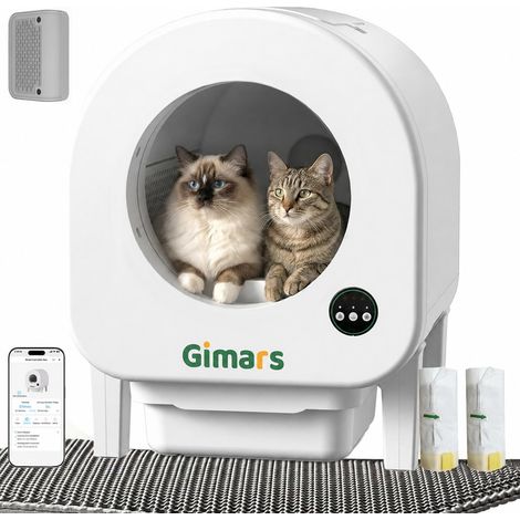 Litière pour Chat XXL 90 L Anti-pincement avec contrôle par Application, bac à litière Automatique pour Chat avec Tapis, Sacs poubelles et marchepied, Triple capteurs et contrôle des odeurs (1/5)