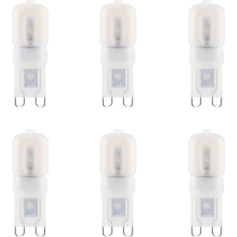 G9 3W 300lm LED-Lampe, entspricht 30W Halogen, warmweiß 3000K, AC220-240V, energiesparende G9-Lampe, nicht dimmbar, flimmerfrei, für die Wohnraumbeleuchtung, 6er-Packung [Energieklasse