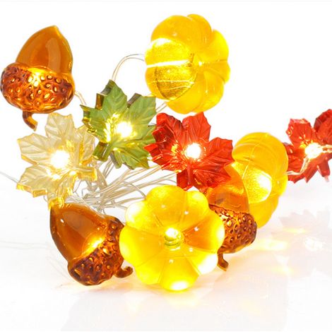 Guirlande Lumineuse Citrouille - 6,5 Pieds - 10 LED Orange - Fonctionne Sur Piles - Étanche IP44 - Pour Décoration Automnale Halloween Noël Intérieur Extérieur (1/5)