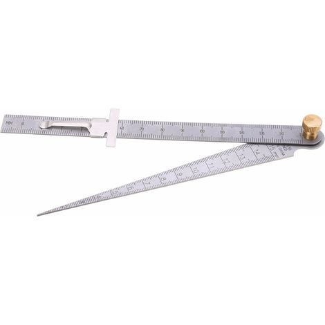 Jauge de cône de soudage en acier inoxydable Gap Gauge Règle de profondeur Outil d'inspection de trou 1-15 mm (1/5)
