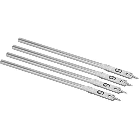 Trépan à bois trois points, 6 mm, lot de 4, emballage individuel sous film bulle, perçage précis pour menuiserie. (1/5)