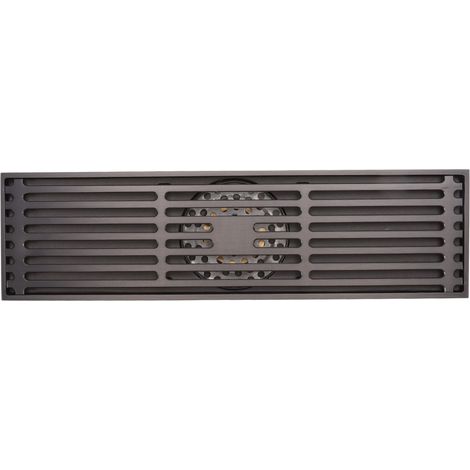 Grille d'évacuation linéaire rectangulaire en cuivre et acier inoxydable, anti-odeur, anti-insectes, drainage rapide pour salle de bain et cuisine, gris (1/5)