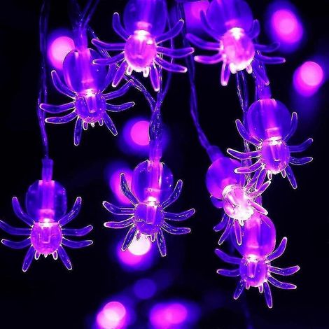 Juego de 3 guirnaldas de luces de Halloween con 20 luces LED cada una, alimentadas por pilas. (1/4)