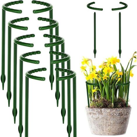 Ensemble de 12 tuteurs arqués en plastique pour plantes, supports demi-ronds, supports de jardin, supports à fleurs, rosiers (1/5)