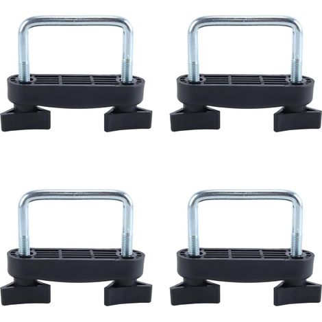 Lot de 4 supports de toit de voiture avec fixations de sécurité et boulons en U pour coffre de toit, adaptés aux porte-bagages de voiture (6 cm) (1/5)