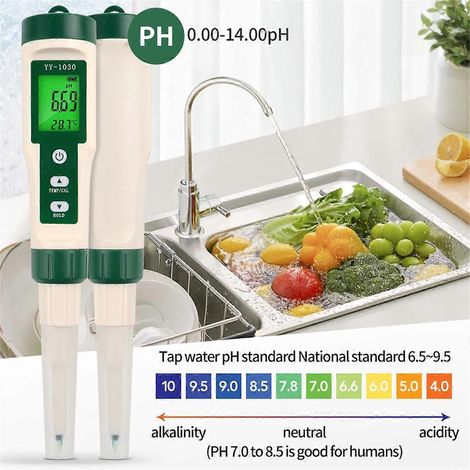 pH-mètre alimentaire professionnel haute précision, capteur de température et d'acidité -- (1/5)