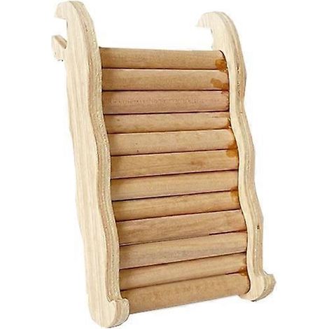 Titre : Petite échelle d'escalade en bois avec rampe à rainure et pont, connexion facile à tout plan incliné (modèle réduit)