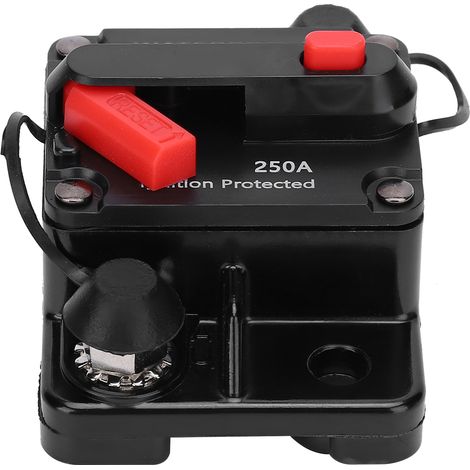 Sicherungshalter mit automatischer Rückstellung, Kupfer, wasserdicht, rot, DC 12–42 V, 250 A (1/5)