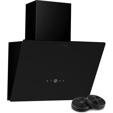 Klarstein MaxAir Hotte Aspirante - 50cm Hotte Décorative, Commande Tactile, 300 m³/h, A++ Énergie, Éclairage LED, Silencieuse 50 dB, Noir, Évacuation & Recirculation (1/5)