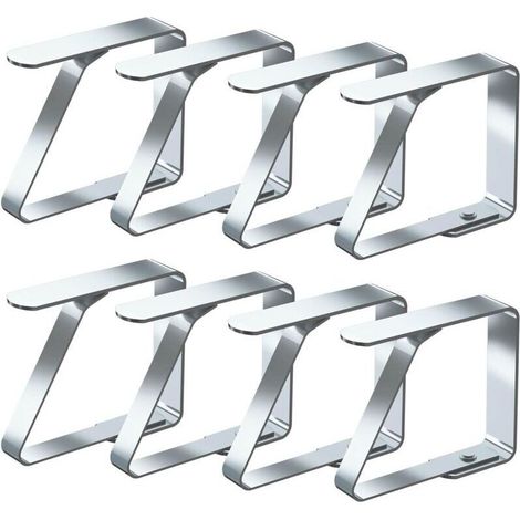 UlisemLot de 8 pinces à nappe en acier inoxydable antidérapantes (4 cm x 8 pièces) (1/4)