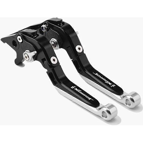 Convient pour SYM Sanyang JOYMAX F300 Nine Brothers-in-law Klaxon de frein modifié Biellette de direction Poignée pliable réglable (Général sans stationnement Noir argent) (1/5)