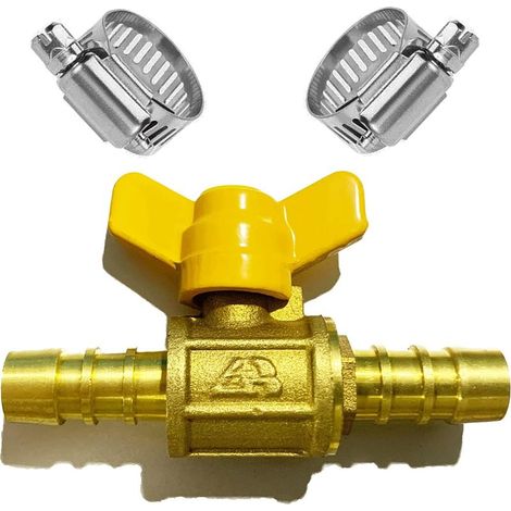 Vanne à Bille cannelée à Deux Voies (pour Tuyau ID 10 mm-11 mm) (1/3)