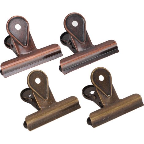 4pcs Bag Clips 2 Different Colors Multifunctional Metal Fixing Tool for Office Homes (1/5)