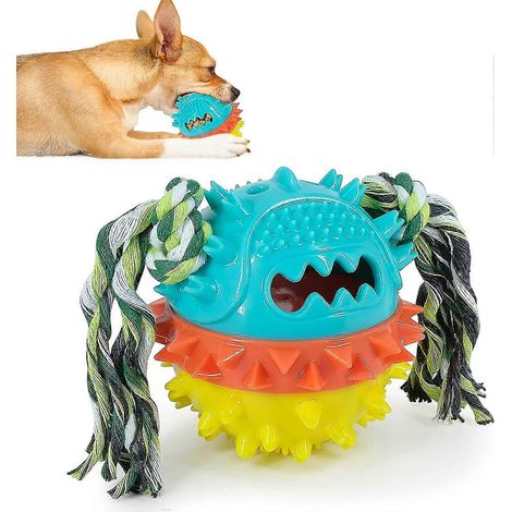 Jouet à mâcher pour chien, jouet multifonctionnel pour animaux de compagnie, balle en caoutchouc pour le nettoyage des dents (1/5)