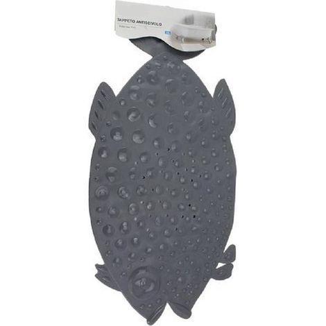 Cleafe - Tappeto Tappetino Pvc Pesce Grigio Antiscivolo Vasca Bagno Doccia 74x36 Cm 59616 - (1/2)