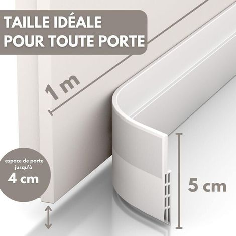Joint de porte isolé blanc pour bas de porte, protection contre froid bruit et humidité (1/4)