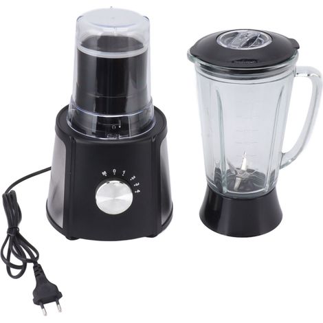Mixeur de cuisine 1500ml, bol 500ml, multifonction sur plan de travail pour smoothies et jus de fruits, prise UE 220V, noir (1/5)