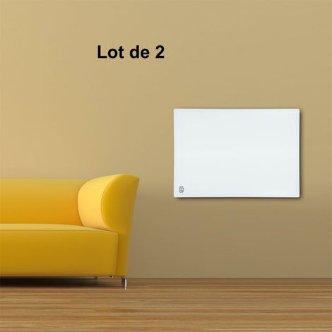 Lot de 2 : Convecteur Panneau Chauffage électrique 50X60 cm mural 300W