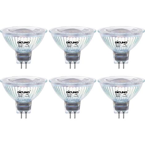Ampoule LED GU5.3 MR16 Dimmable, 6W équivalent 60W, 12V Basse Tension, 420lm, Blanc chaud 2700K, Spot LED 40°, Ampoule GU5.3 encastrable, Éclairage intérieur, Lot de 6