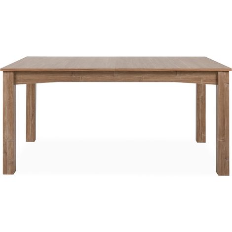 Homifab – Table extensible effet bambou 6/8 personnes 160/200 cm – Piètement MDF – Hauteur 75 cm – Finition mélamine décor bambou (1/5)