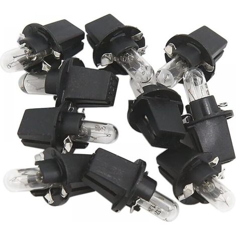 10 Pcs DC 12V 1,2W T5 Ampoule Tableau de Bord Jaune Clair pour Voiture Interne (1/4)