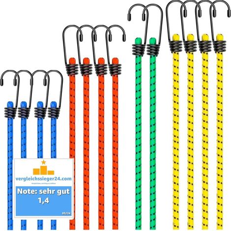 10er-Set Gepäckerweiterungen mit elastischen Spanngurten zur Gepäcksicherung für Transport und Camping (1/5)