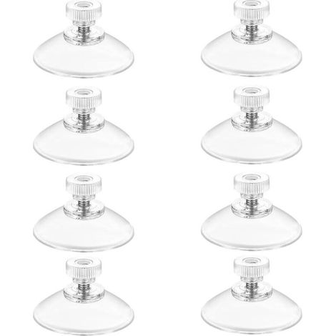 ventouse a visser, 8 Pièces 41mm Ventouses avec Filetage, Extra Fortes PVC Plastique Suspension Rideau Isolant Ventouse