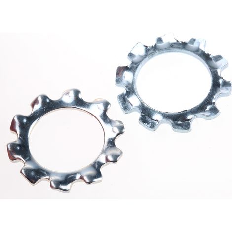 Rondelle grower à dents externes, pour vis M12, Acier Galvanisé brillant ( Prix pour Sachet de 100 )