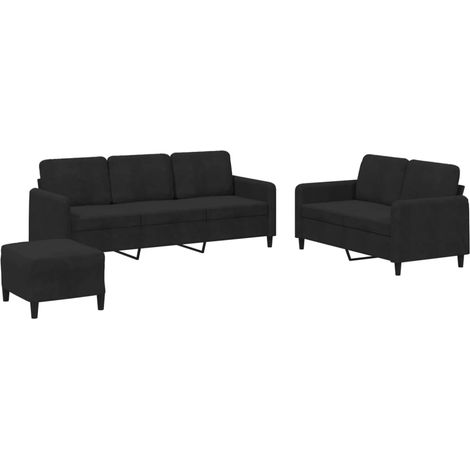 Maison Exclusive - Set di Divani 3 pz Nero in Velluto