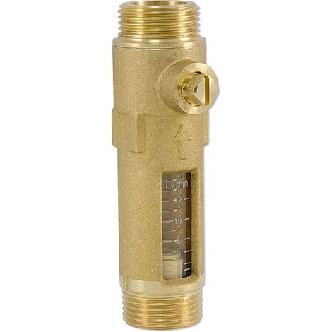 Durchflussmengenbegrenzer für Heizung und Solar - 2 x 3/4'' AG - Anzeige 2 bis 12 l/min - max.