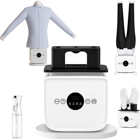 3PCS Défroisseur Chemise Automatique, Tragbar Repassage Automatique Machine à Repasser Portable avec Minuterie, Repassage Automatique Sèche et repasse les chemises, pantalons et vêtements (1/5)