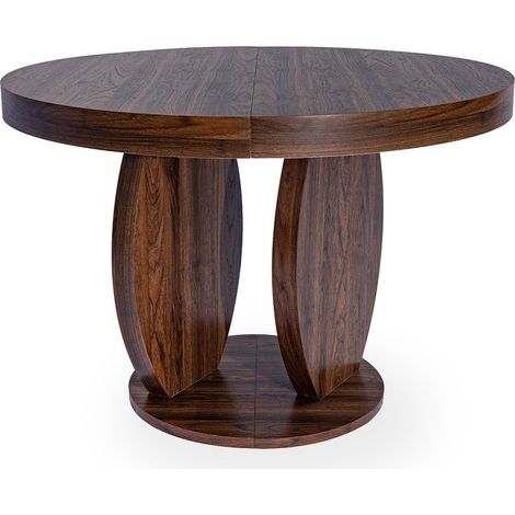 Table à Manger Extensible Effet Travertin "Jody " 110-260cm Marron