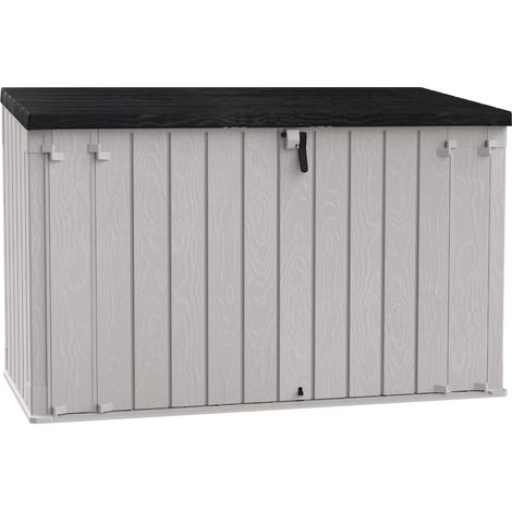 Toomax Stora Way plus 3XL da 2770 litri, capanno porta attrezzi 216x109x140h cm, colore grigio talpa/marrone, porta biciclette con coperto assistito, resistente all'acqua e ai raggi UV, per esterni