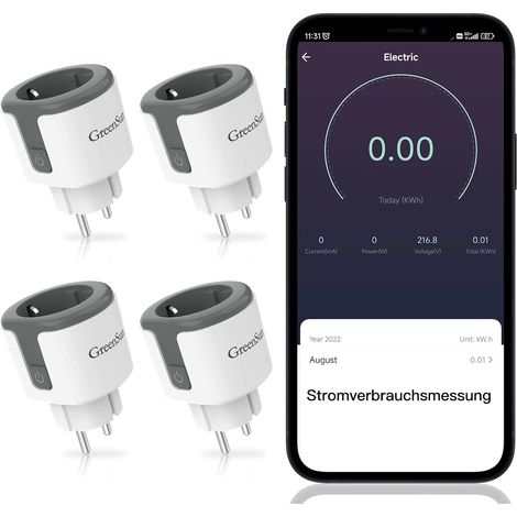 Prise Connectée WiFi Prise Intelligente WLAN Mesure Consommation Électrique Contrôle Vocal Contrôle Distance Fonction Temporisation (1/5)