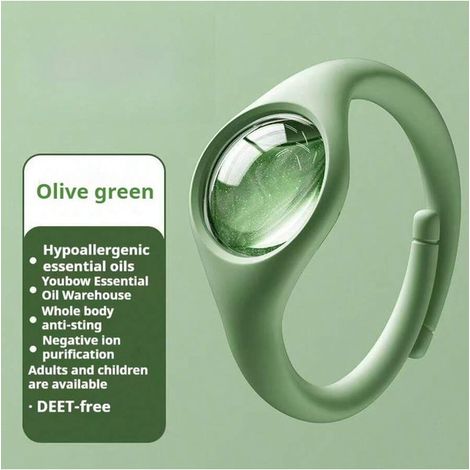 Bracelet Anti-Moustiques Réutilisable -  Plaquettes Incluses aux  Essentielles - 1Mois de Protection - Sans DEET