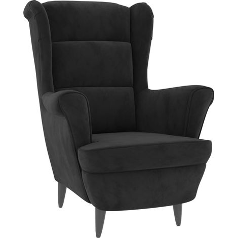 Poltrona lounge di design e moderna extra confortevole in velluto nero DEC028660