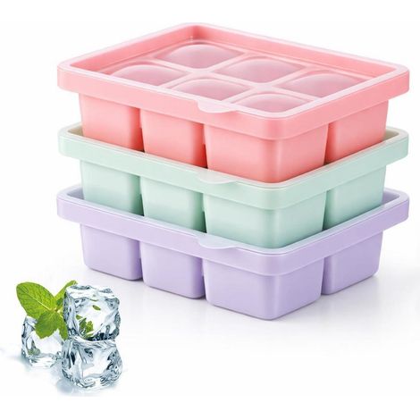 Eiswürfelformen XL 3er Set mit Deckel, stapelbar, spülmaschinenfest (1/5)