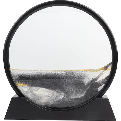 Sablier 3D Décoratif avec Sable Mouvant, Cadre Paysage en Mouvement, Décoration Murale Noire, Tableau Évolutif en Flux, Idée Cadeau Maison (1/5)