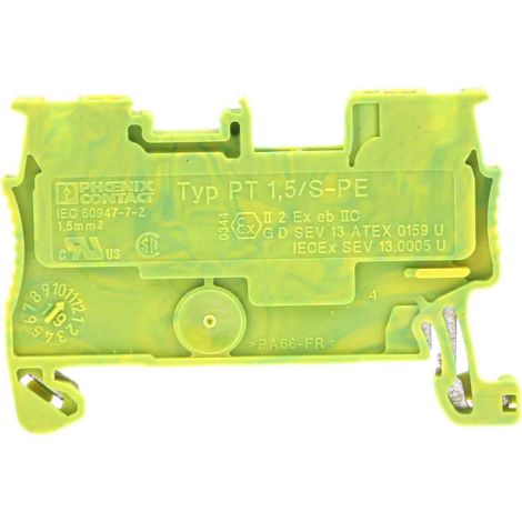 Connecteur de rail de protection 2 fils 0,14-1,5 mm² vert-jaune PT 1,5/S-PE 3208139