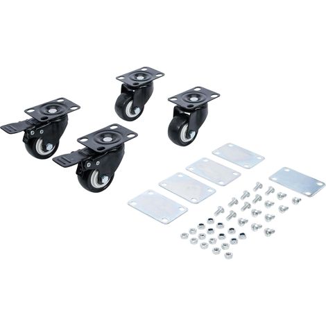 Ruedas BGS 80015 4 piezas silenciosas bloqueables (1/4)