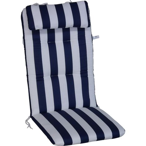 Angerer Cuscino per sedia 50 x 120 cm, Design blu-bianco (senza sedia) (1/2)